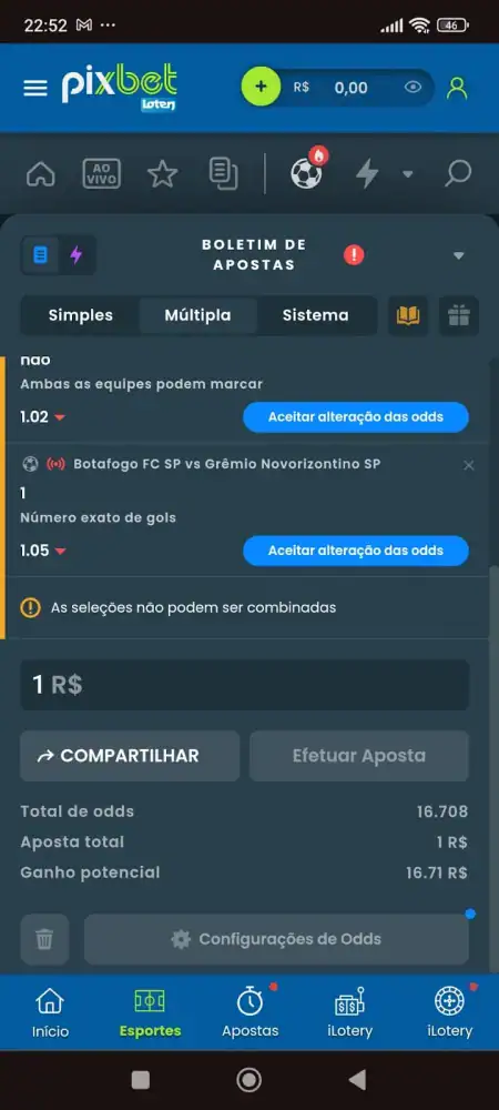 Para finalizar, adicione a sua aposta e confirme a seleção.